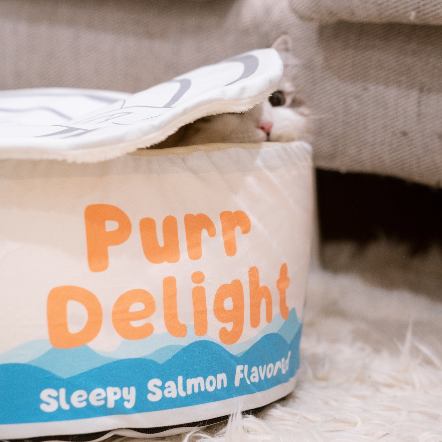 Sleepy Salmon Cat Food Bed